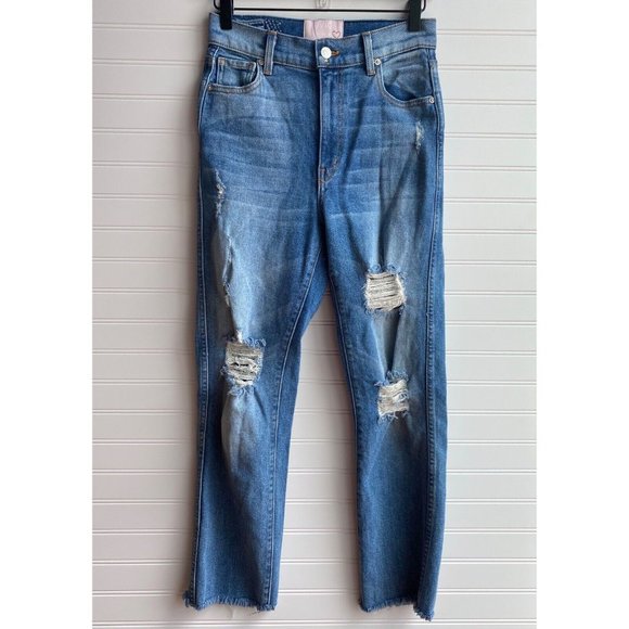 Revice Uptown Super High Waisted Distressed Frayed Hem Jeans | Size 27 - Picture 2 of 7